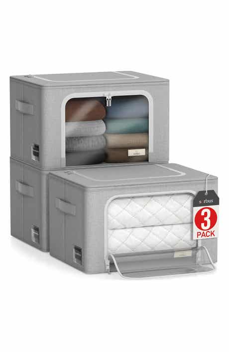 SORBUS 3-Pack Zip Storage Bins