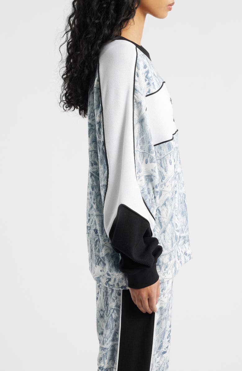 BOYS LIE Snowed In Camo Thermal Sweatshirt, Alternate, color, Black And White