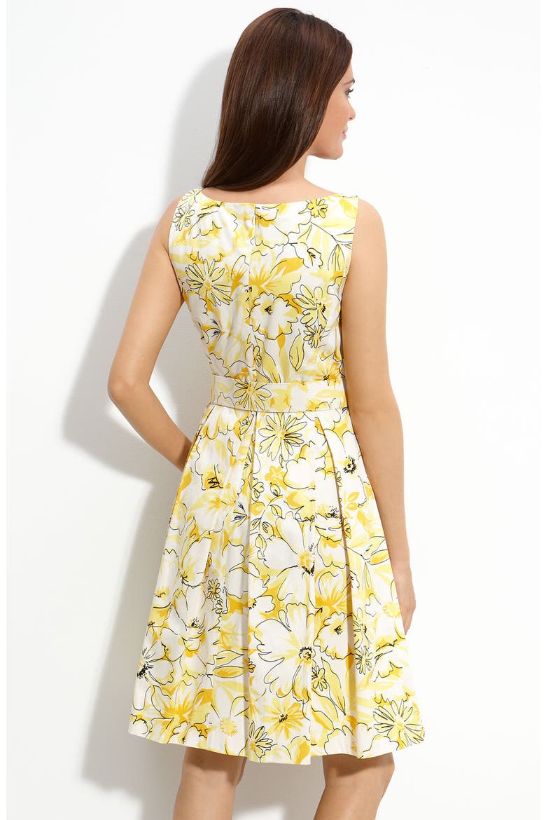 Belted Stretch Cotton Dress, Alternate, color, YELLOW