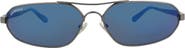 Balenciaga 71mm Oversize Oval Wrap Sunglasses
