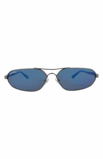 Balenciaga 71mm Oversize Oval Wrap Sunglasses