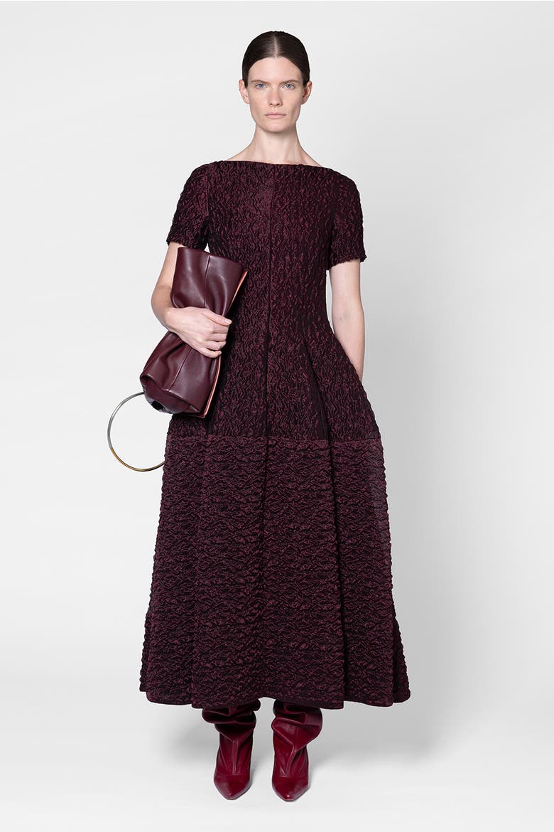Fit And Flare Rune Dress, Main, color, Burgundy
