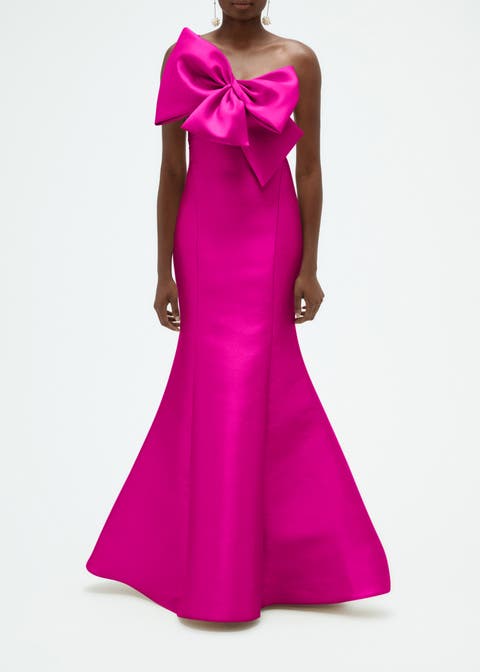Mikado Twisted Double Bow Gown