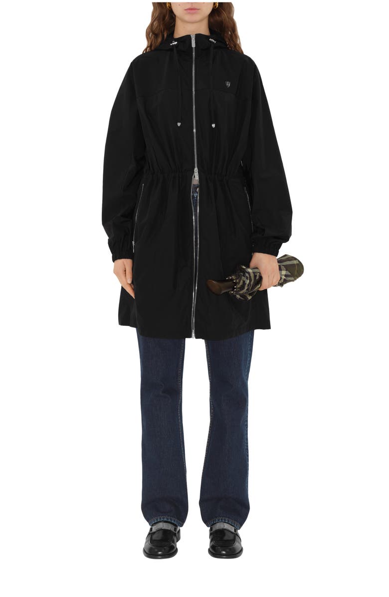 Burberry Nylon Cotton Parka, Main, color, Black
