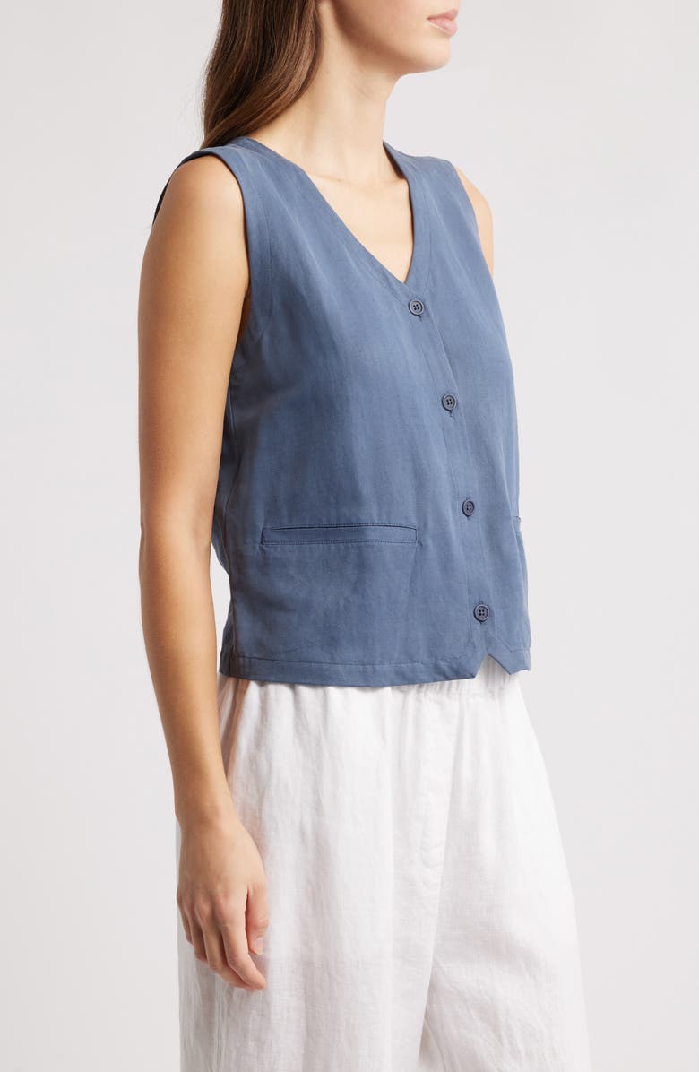 Eileen Fisher Organic Cotton & Silk Vest, Alternate, color, 
