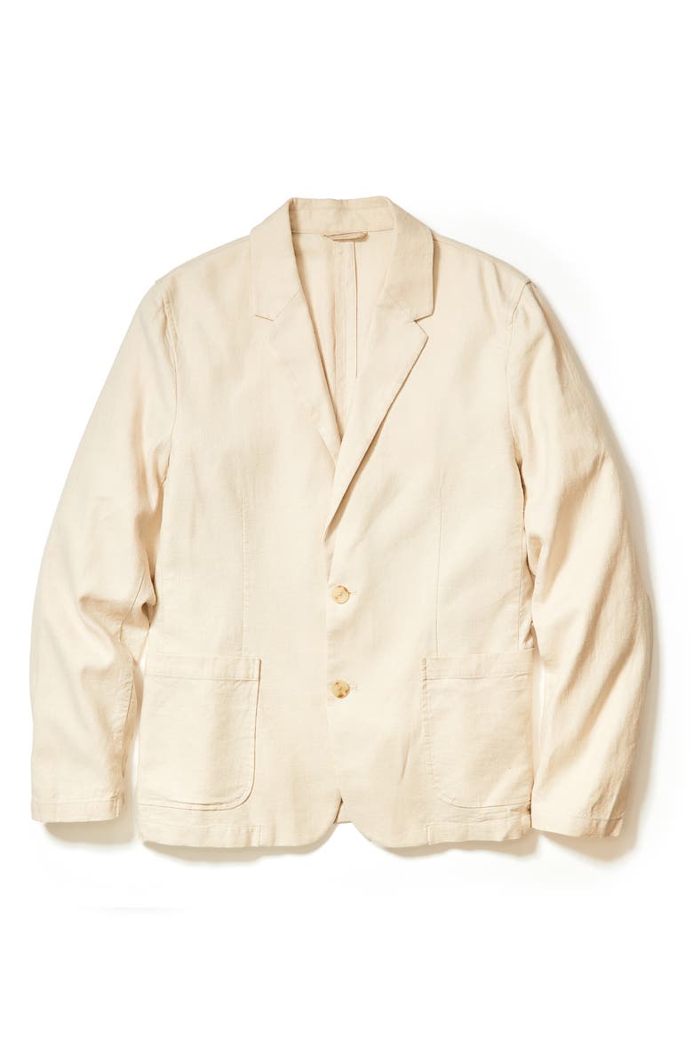 Marine Layer Hemp Blend Blazer, Alternate, color, Natural