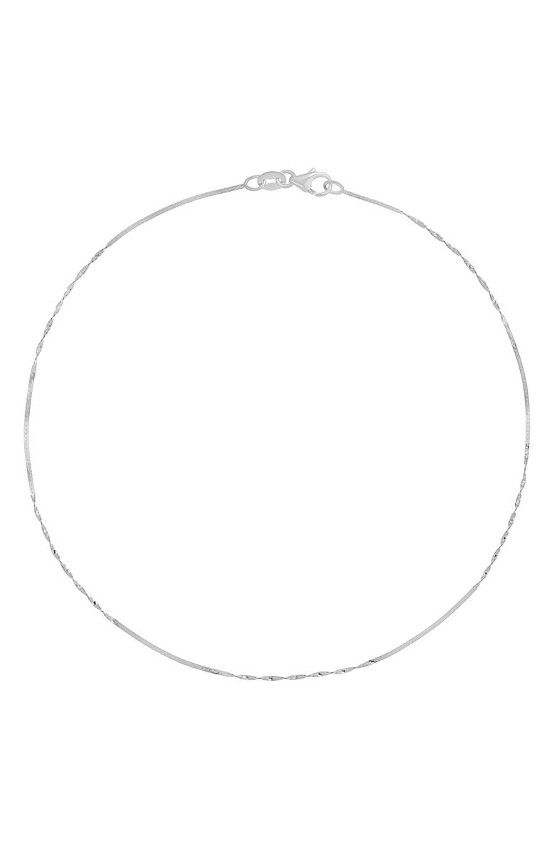 Bony Levy 14K White Gold Twisted Station Anklet, Main, color, 