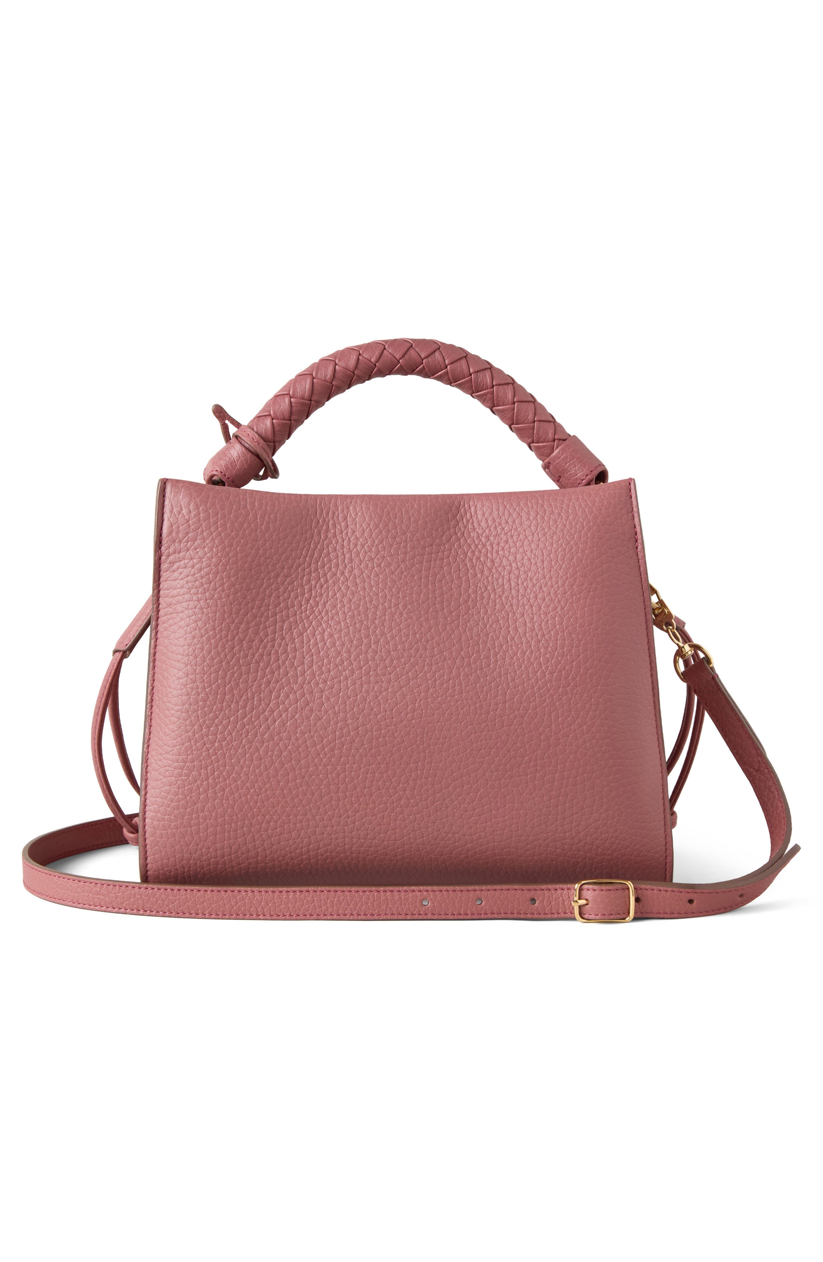 Small Iris Leather Top Handle Bag, Alternate, color, PINK SCRUMPY