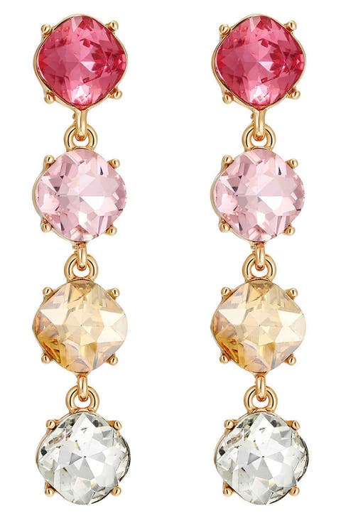 Four the Money Crystal Drop Earrings