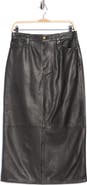 THE GREAT. The Leather Column Midi Skirt