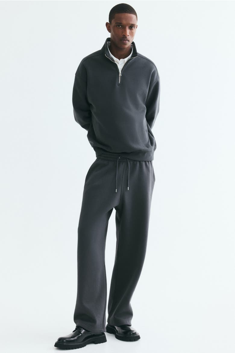 Loose Fit Zip-top Sweatshirt, Alternate, color, Dark gray