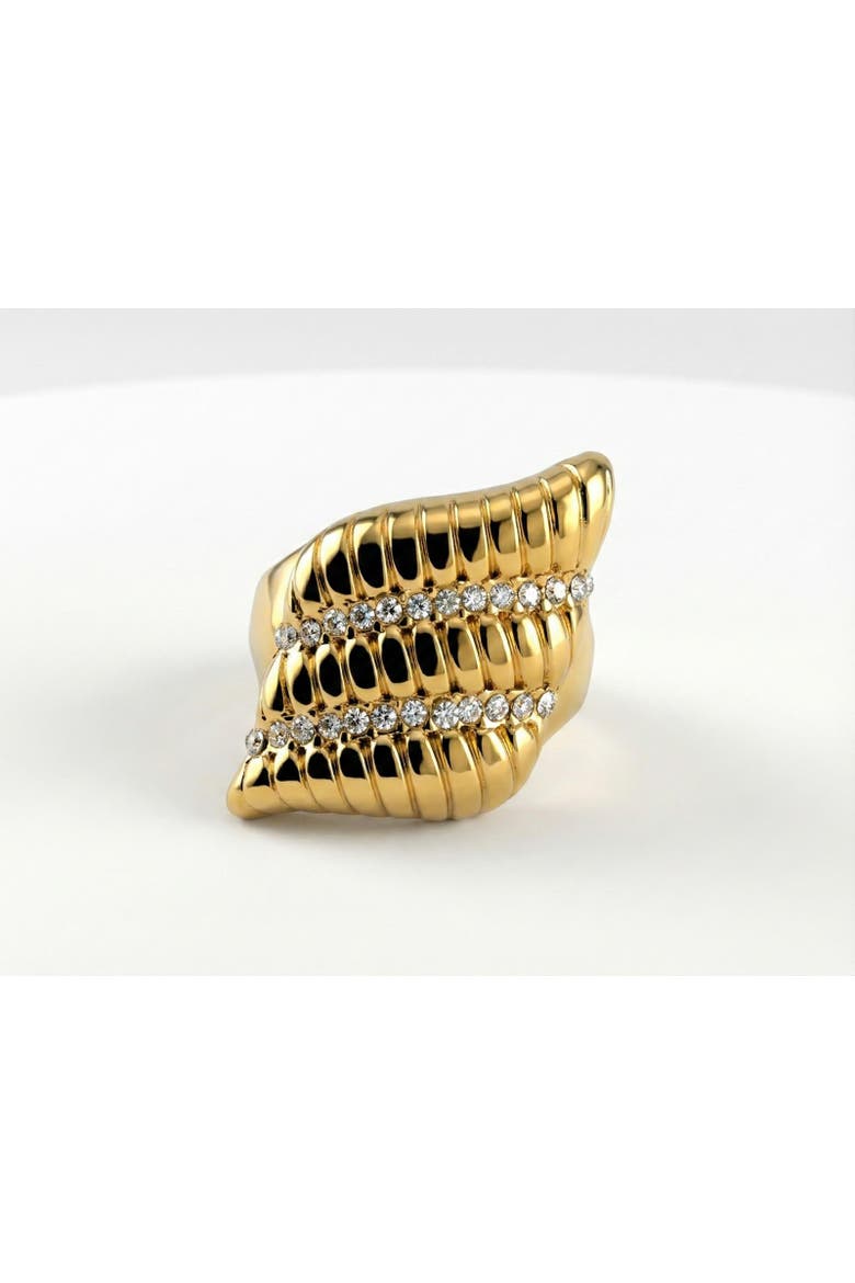 Shell Statement Ring with Sculpted Design, Main, color, Yellow