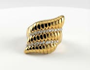 Gemini Jewelry Shell Statement Ring with Sculpted Design