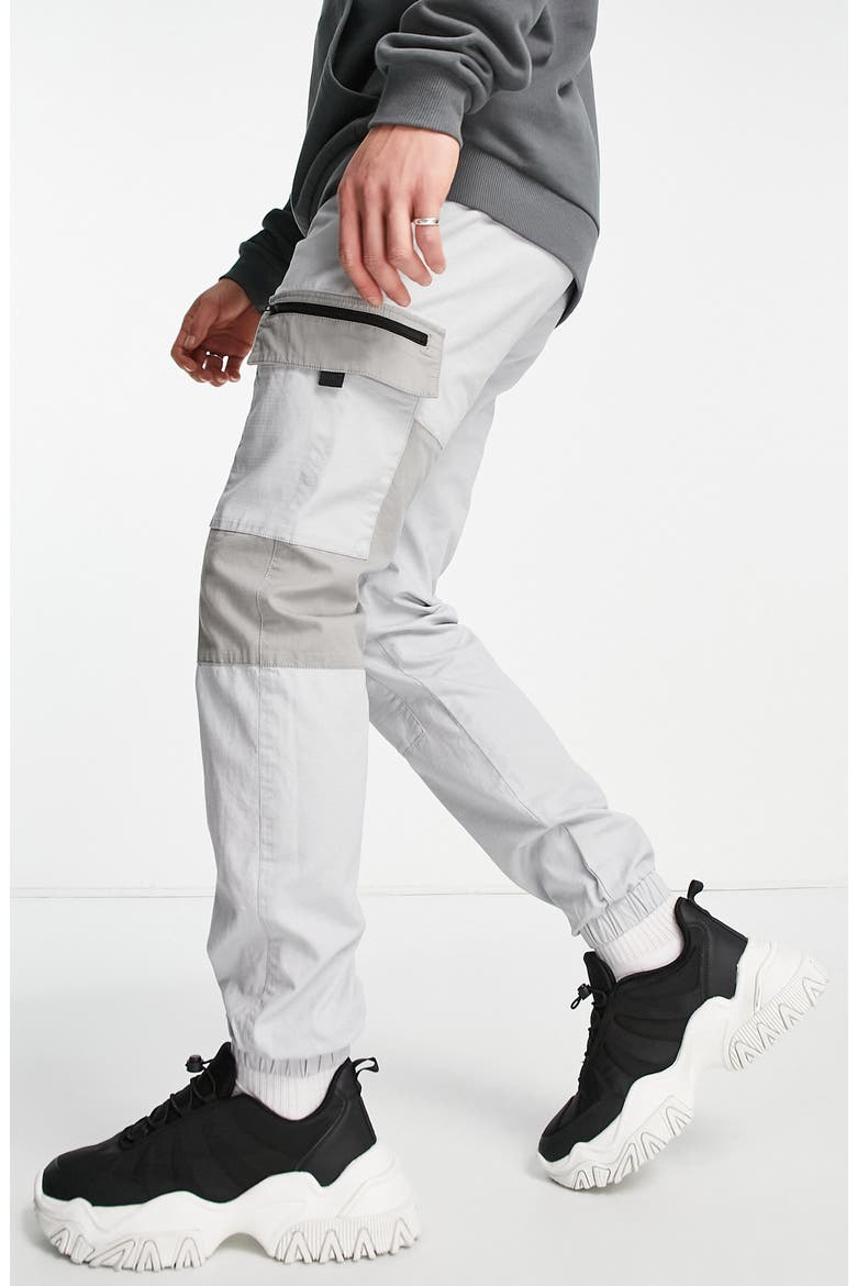 Men's Colorblock Ripstop Cargo Joggers, Main, color, GREY