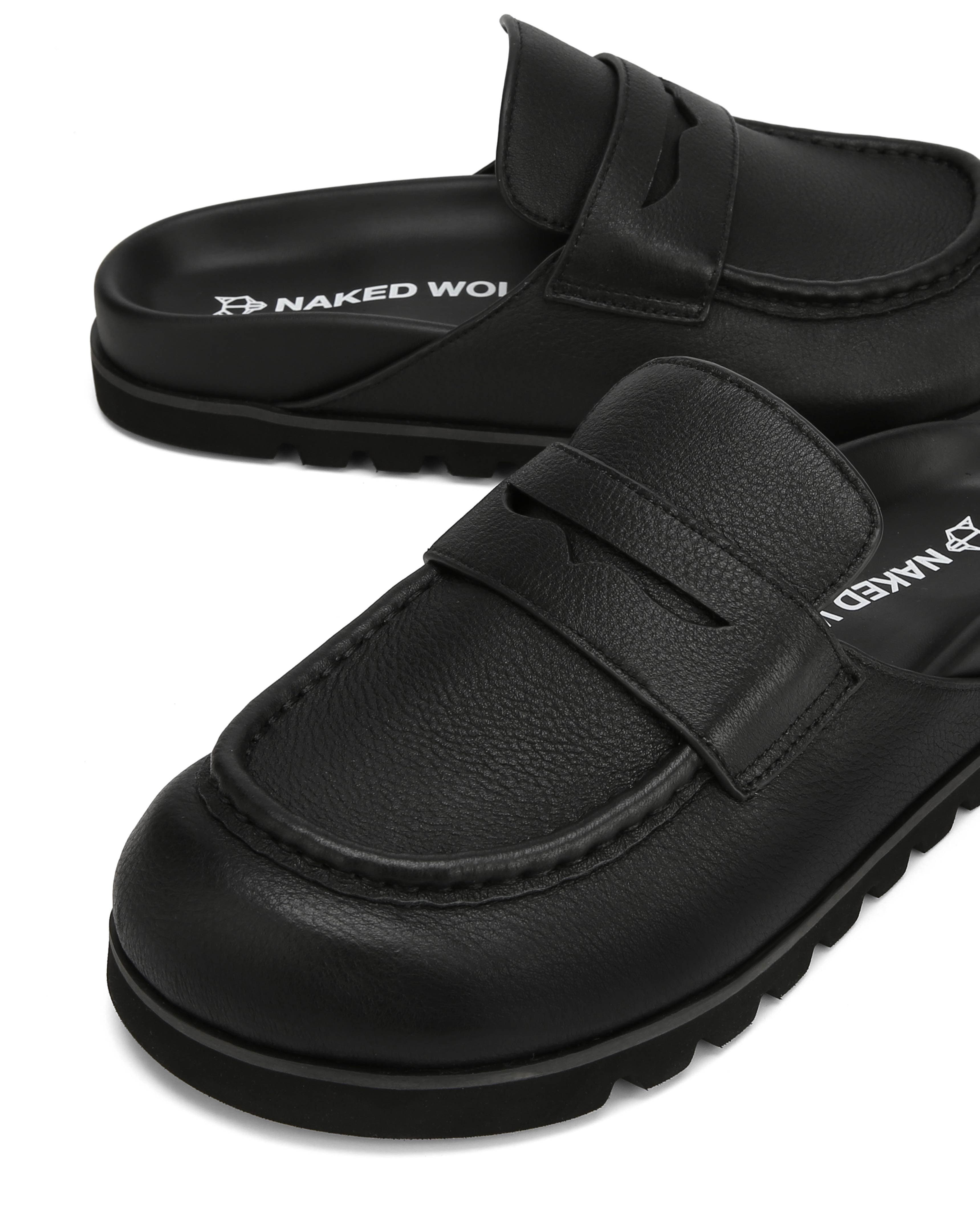 Naked Wolfe Cord Pebble Leather Slipper, Alternate, color, Black