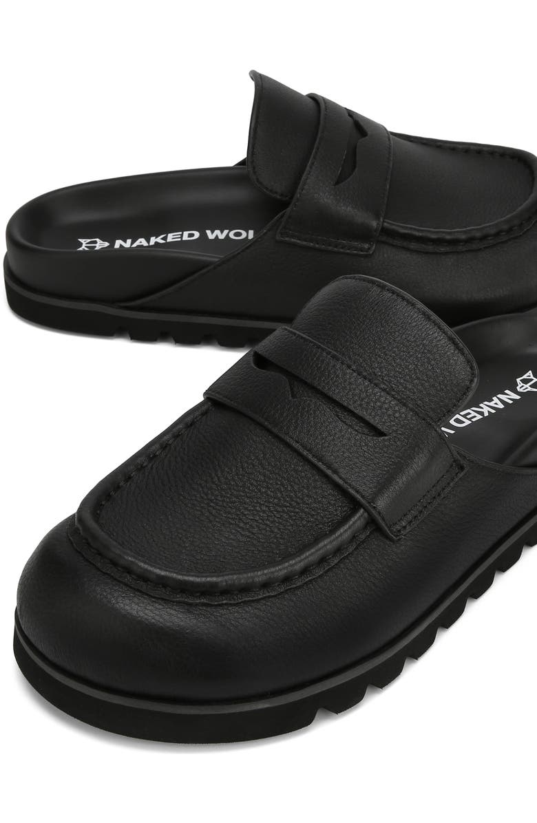 Naked Wolfe Cord Pebble Leather Slipper, Alternate, color, Black