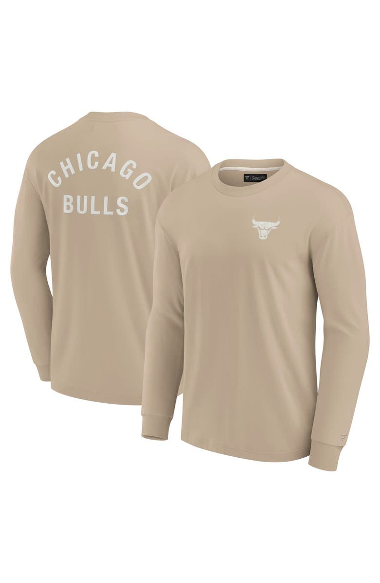 Fanatics Signature Unisex Fanatics Signature Khaki Chicago Bulls Elements Super Soft Long Sleeve T-Shirt, Alternate, color, Khaki