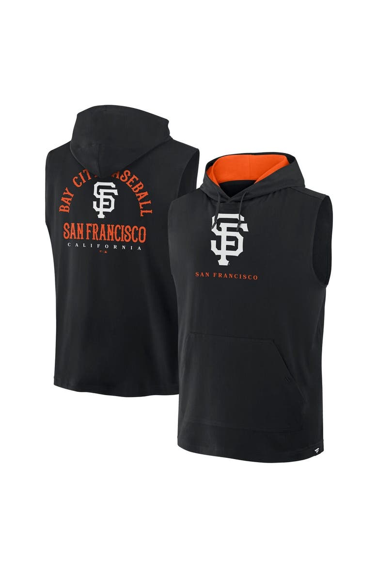 Men's Fanatics Black San Francisco Giants Fire Speed Sleeveless Pullover Hoodie, Alternate, color, Black