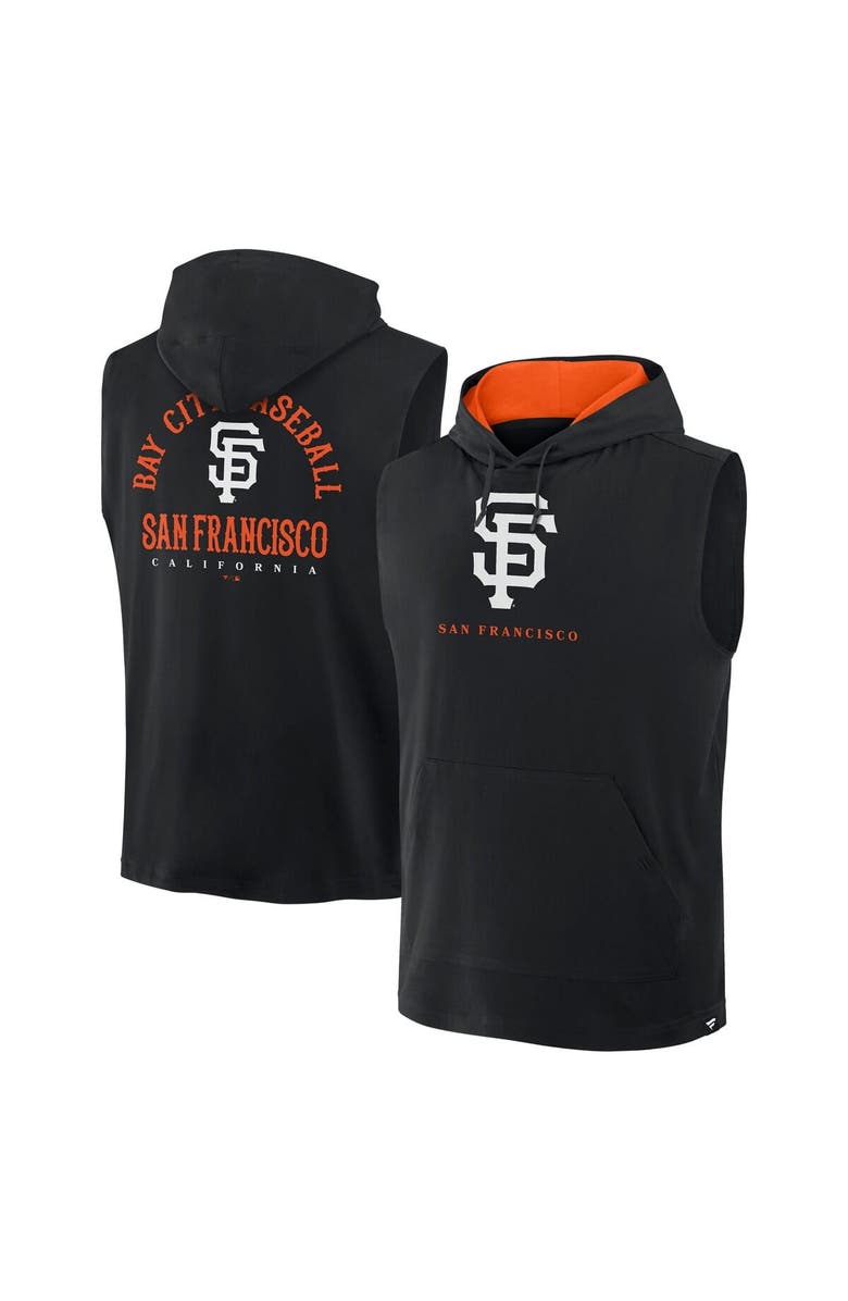 FANATICS Men's Fanatics Black San Francisco Giants Fire Speed Sleeveless Pullover Hoodie, Alternate, color, Black