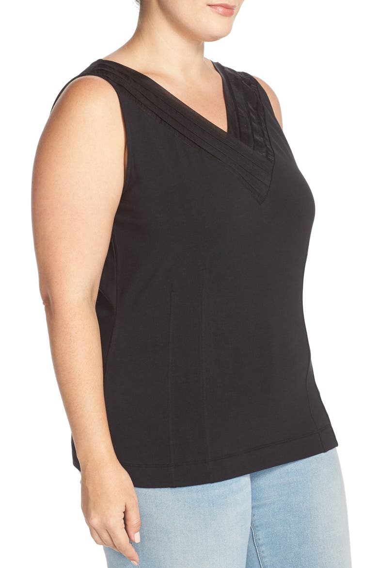'Sweet Pleat' Sleeveless Top, Alternate, color, BLACK ONYX