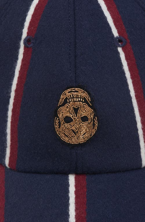 Alexander Mcqueen Mcqueen Stripe Wool Baseball Cap