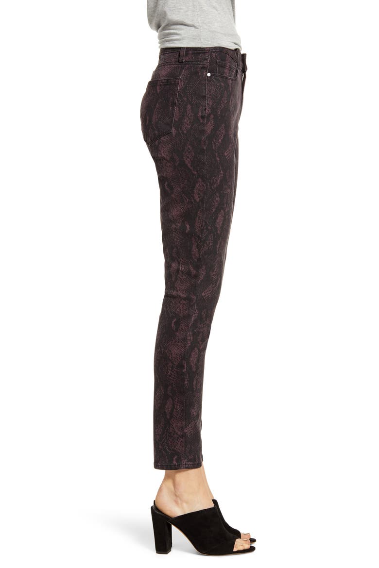 Hoxton High Waist Ankle Skinny Jeans, Alternate, color, BLACK FIG PYTHON