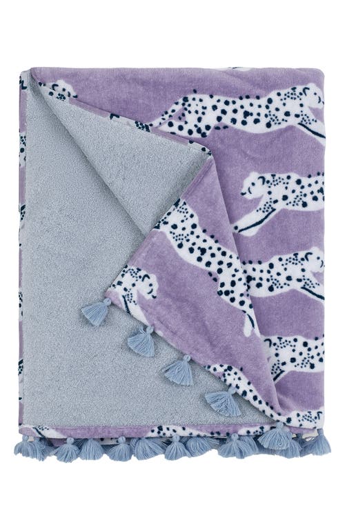 Matouk Schumacher Leaping Leopard Beach Towel In Lilac