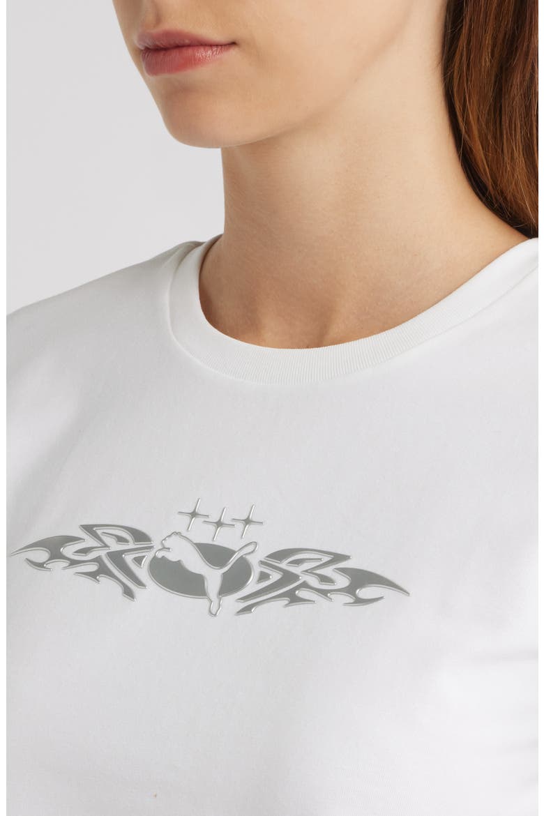 Street Metallic Graphic Extra Slim Baby Tee, Alternate, color, PUMA WHITE