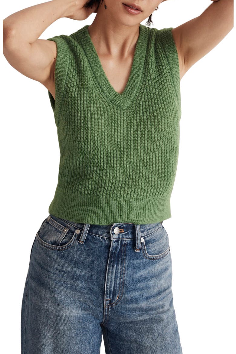 Romy Shrunken Sweater Vest, Main, color, GARNISH