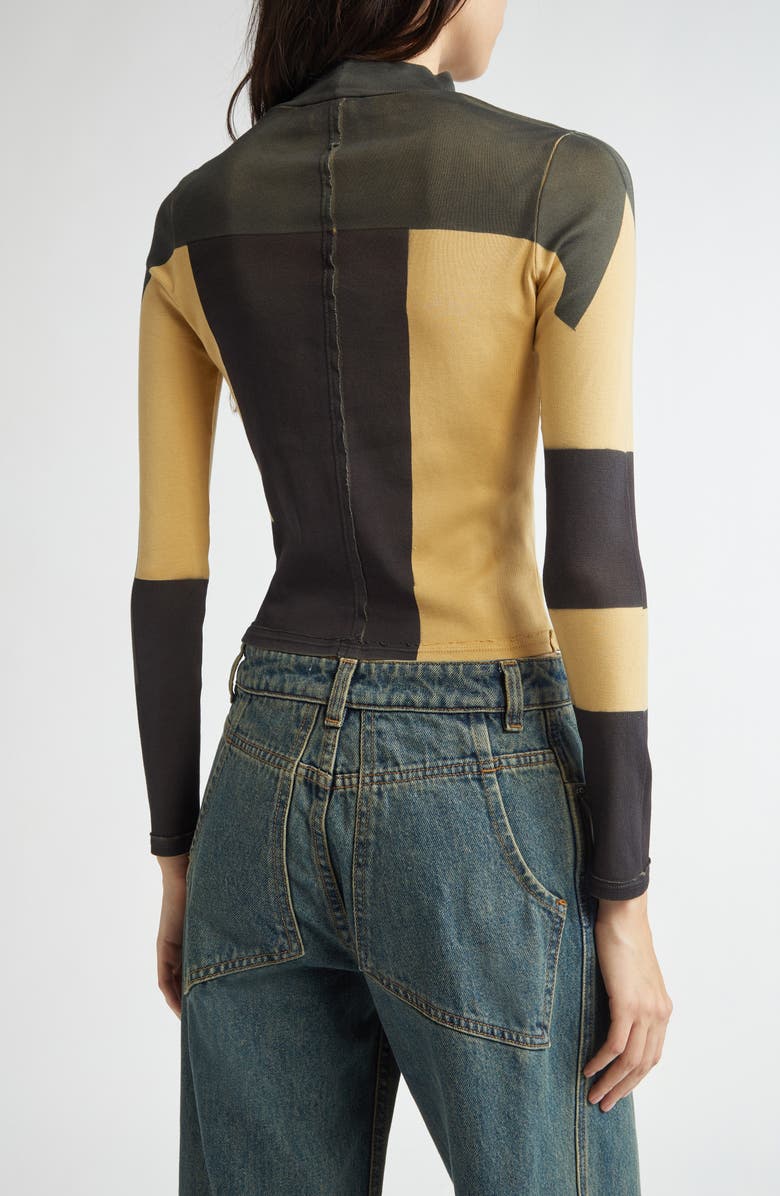 Eckhaus Latta Lapped Rib Turtleneck Crop Top, Alternate, color, 