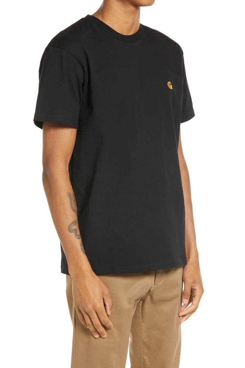 Chase Crewneck T-Shirt, Alternate, color, BLACK/GOLD
