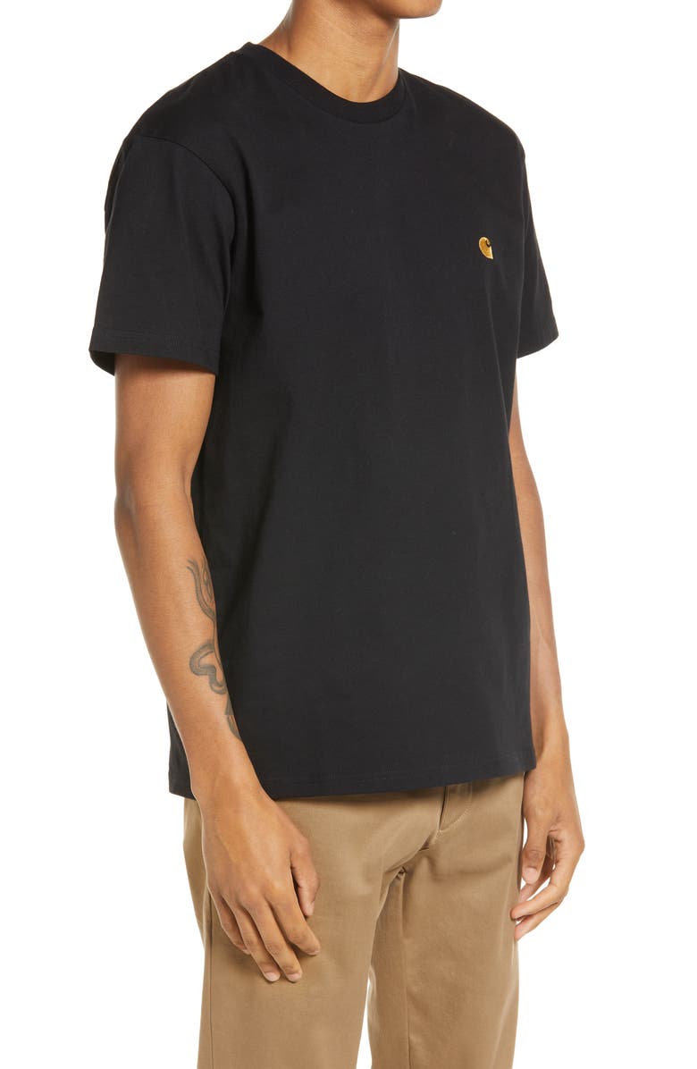 Carhartt Work In Progress Chase Crewneck T-Shirt, Alternate, color, Black/Gold