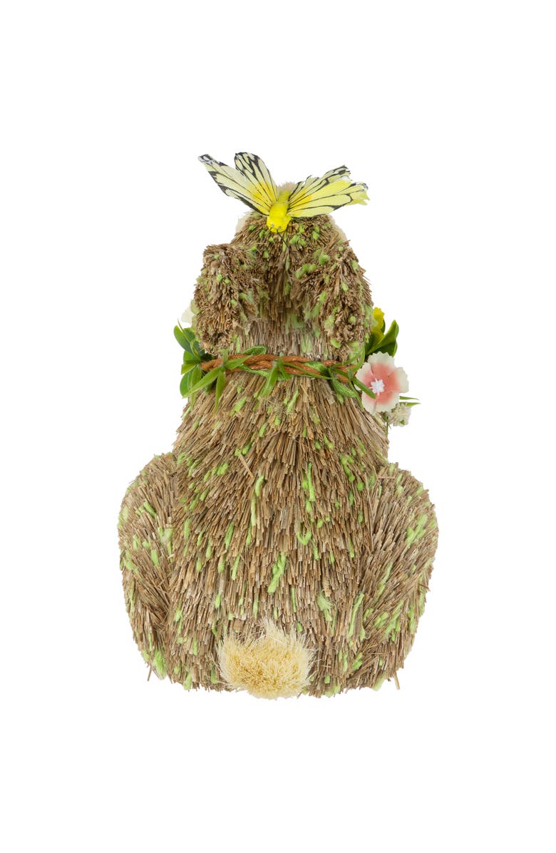 Northlight Easter Bunny with Butterfly Straw Figurine - 8", Alternate, color, Brown