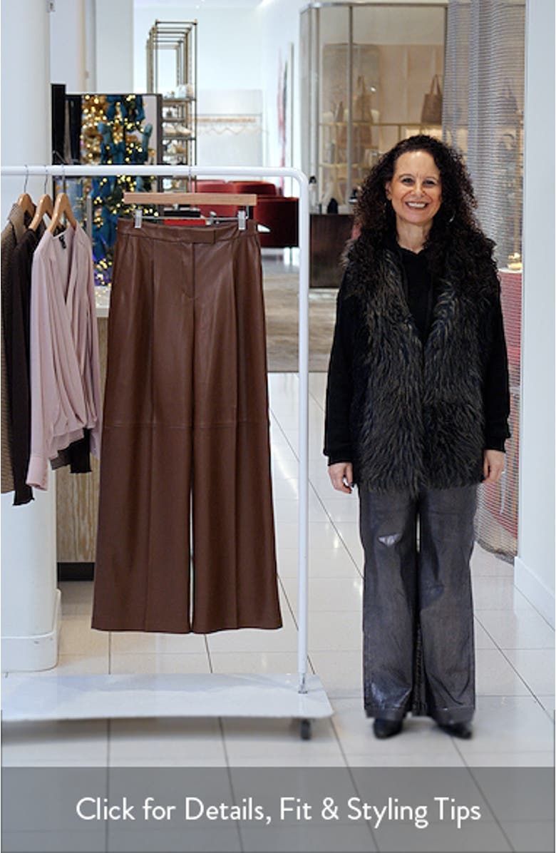 Riga Faux Leather Wide Leg Pants, sales video thumbnail