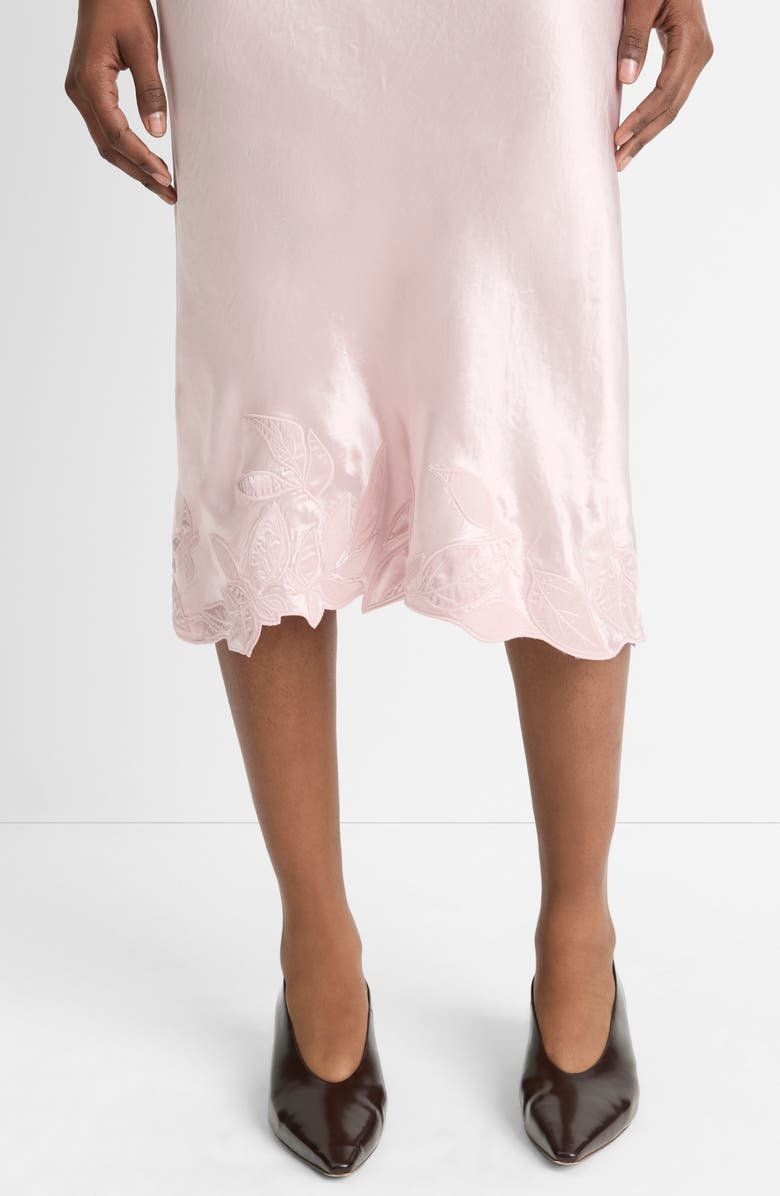 Vince Asymmetric Hem Satin Slip Skirt, Alternate, color, Orchid Stone