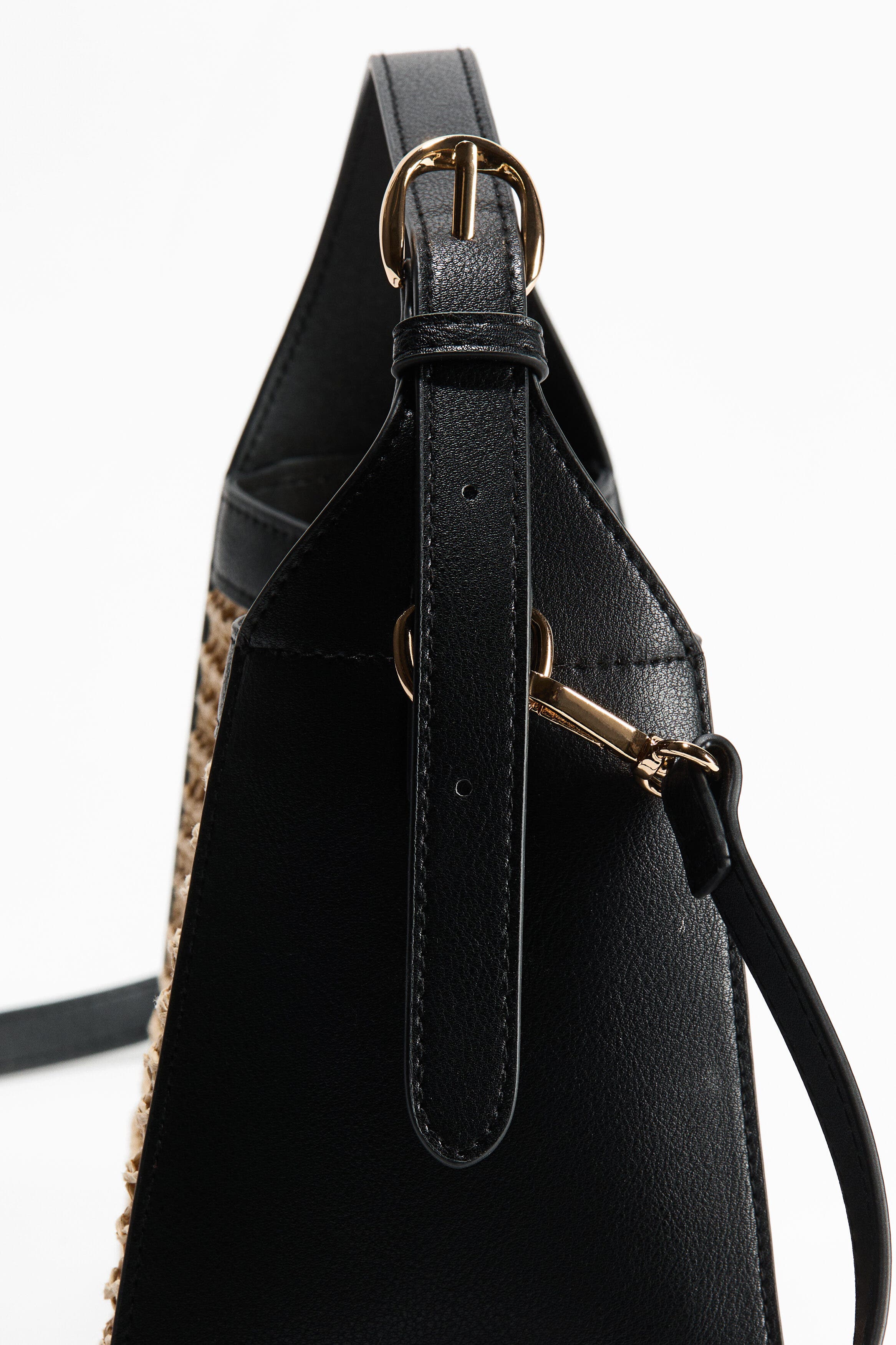 Straw-detail Crossbody Bag, Alternate, color, Beige/black