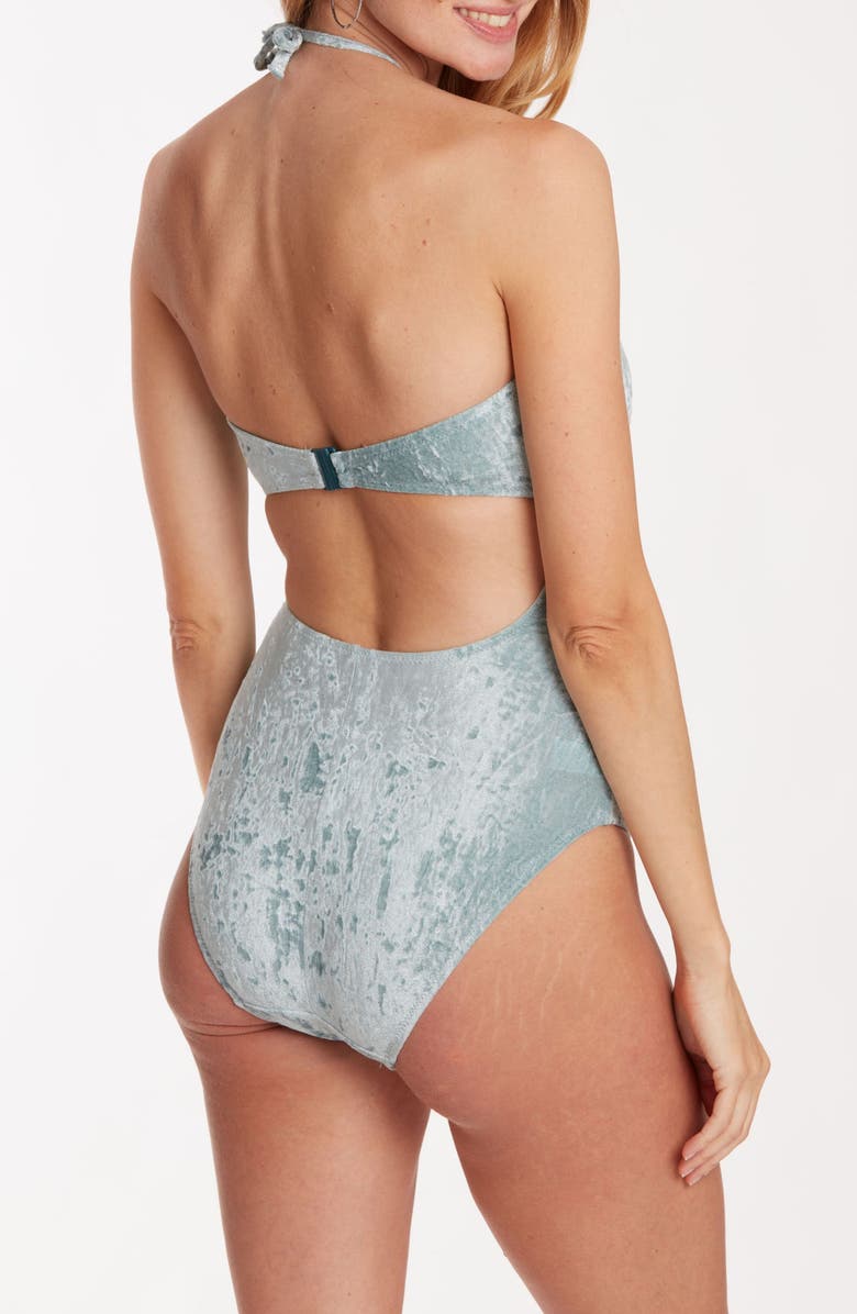 Cache Coeur Mykonos Maternity swimsuit, Alternate, color, Silvergreen