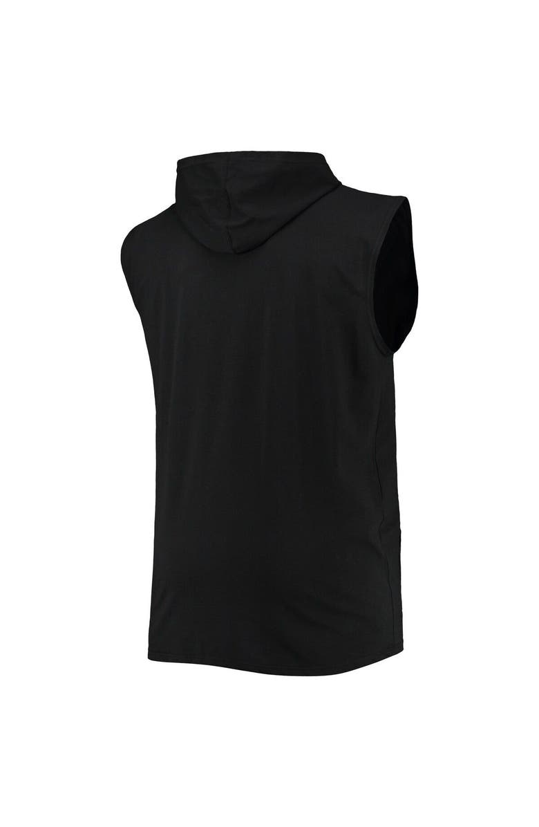 PROFILE Men's Black Pittsburgh Steelers Big & Tall Muscle Sleeveless Pullover Hoodie, Alternate, color, 