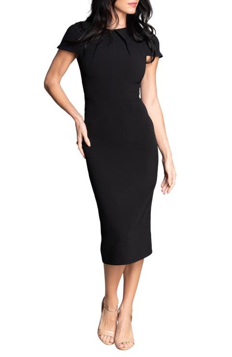ワンピース ETMON Half Sleeve Pleats Dress, Black MUSINSA | ETMON Half Sleeve Pleated Dress, Black