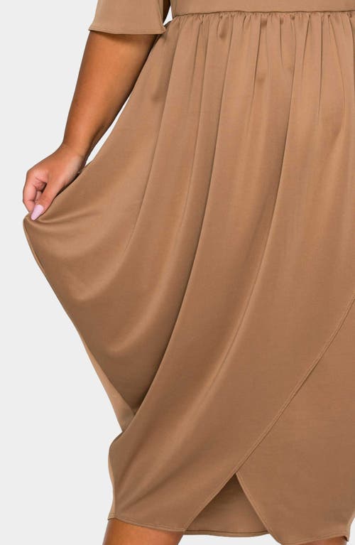 L I V D Aesira Tulip Hem Maxi Dress In Brown