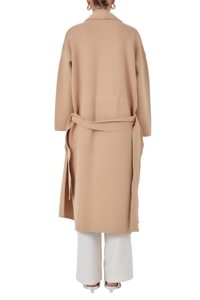 Longline Tie Belt Cardigan, Alternate, color, TAN