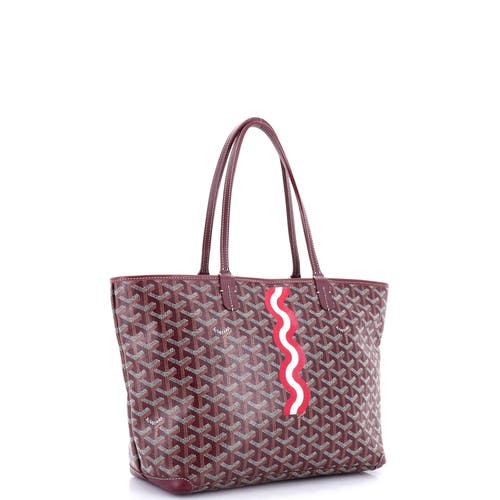 Pre-owned Goyard Goyard Artois Tote Printed Coated Canvas Pm In Red