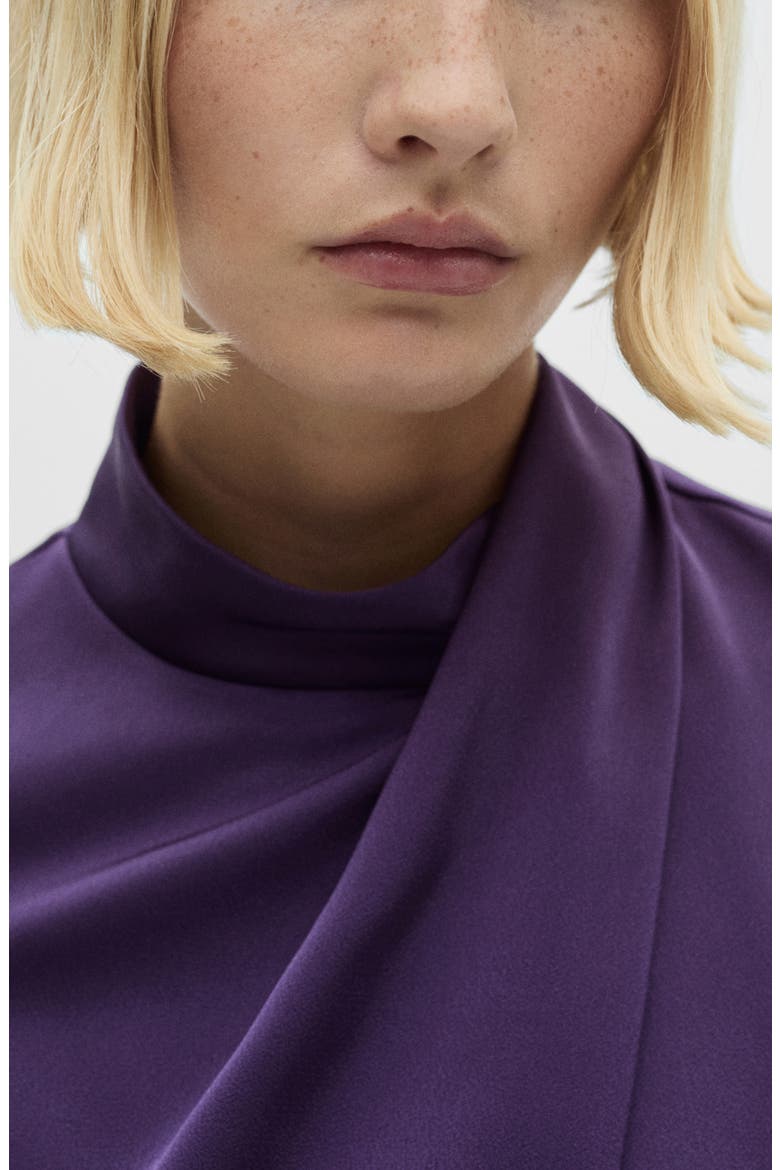 Draped Satin Top, Alternate, color, PURPLE