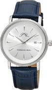 PORSAMO BLEU Veritas 2 Croc Embossed Leather Strap Watch, 40mm