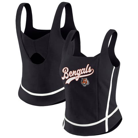 Women's WEAR by Erin Andrews Black Cincinnati Bengals Square Neck Tank Top