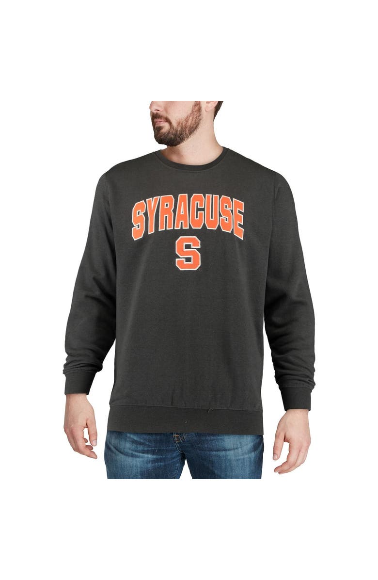 COLOSSEUM Men's Colosseum Charcoal Syracuse Orange Arch & Logo Crew Neck Sweatshirt, Alternate, color, Charcoal