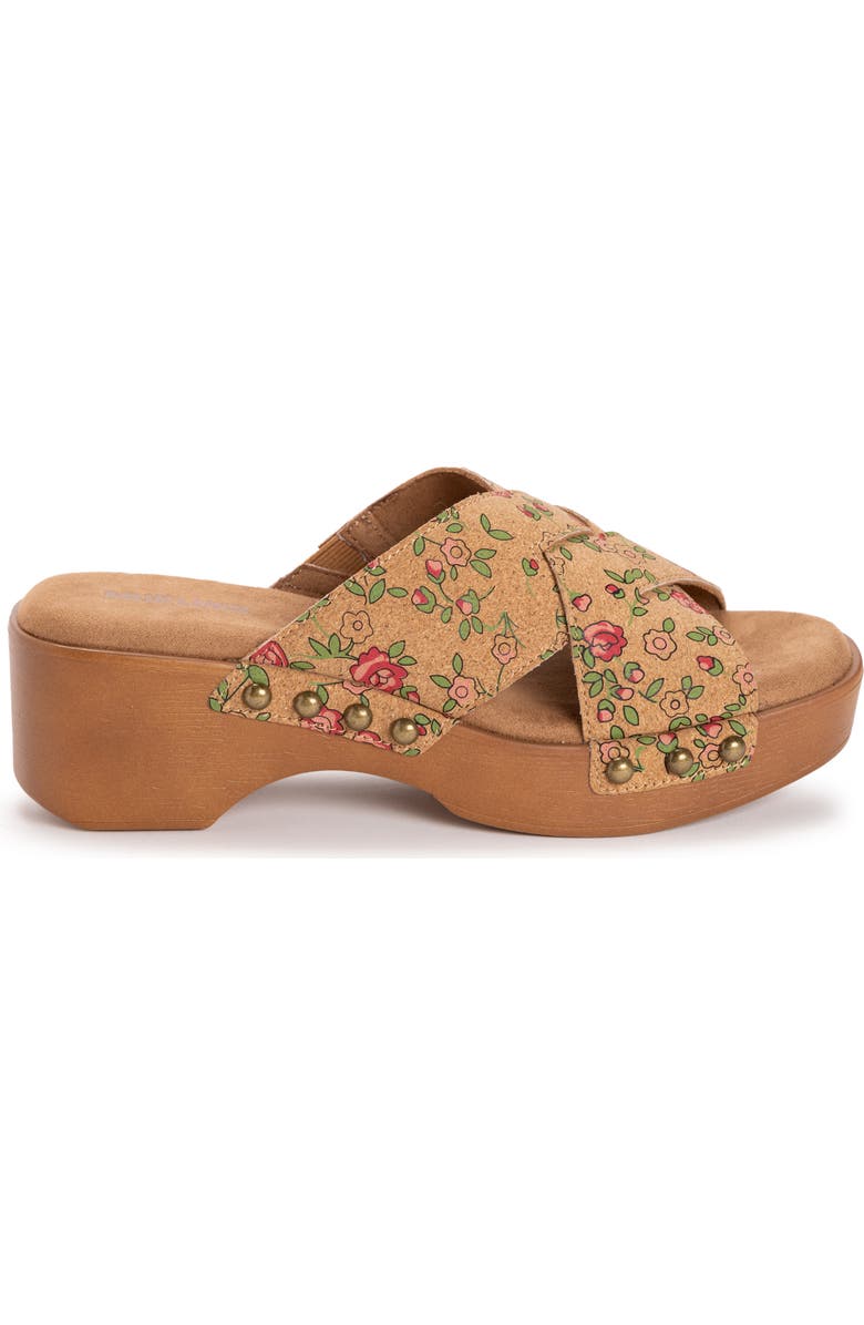 MUK LUKS Cadence Wedge Sandal, Alternate, color, Natural Floral