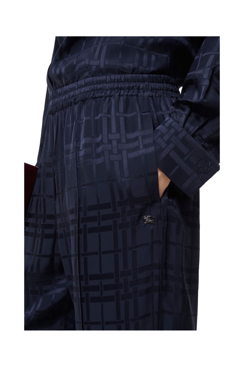 Check Silk Trousers, Alternate, color, Dark ink blue