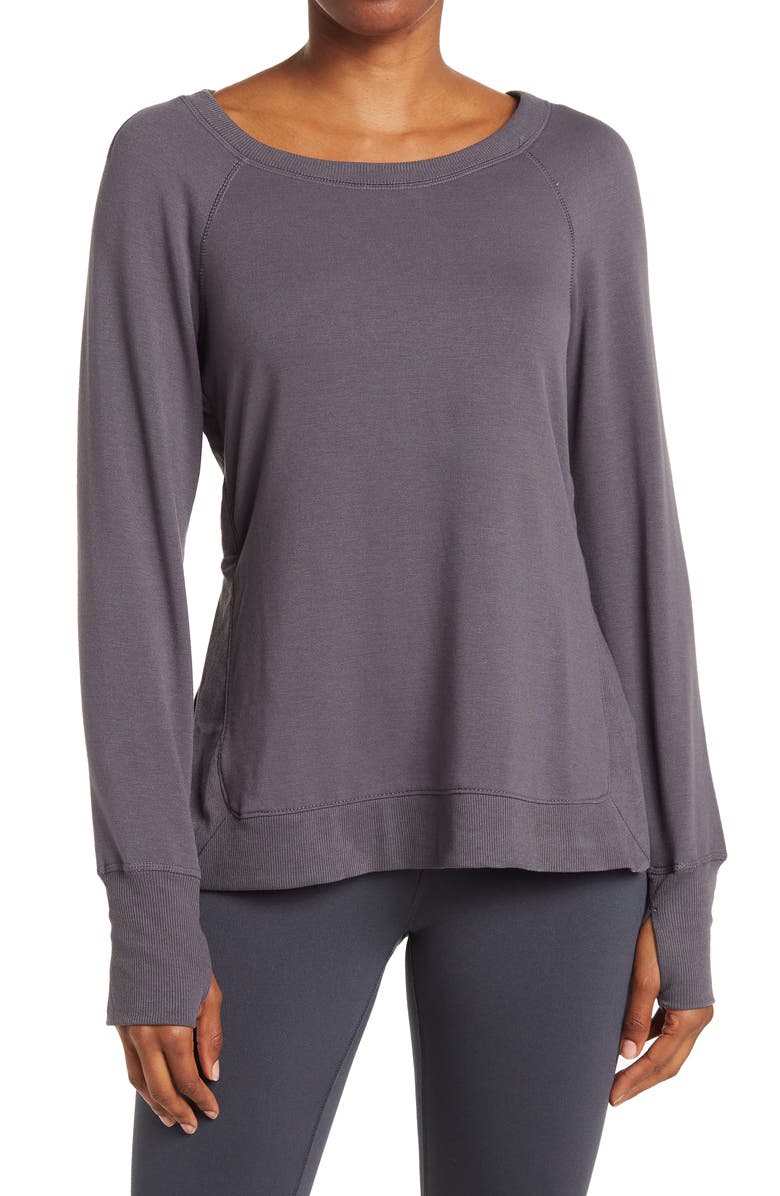 90 DEGREE BY REFLEX Terry Brushed Raglan Shirt, Main, color,