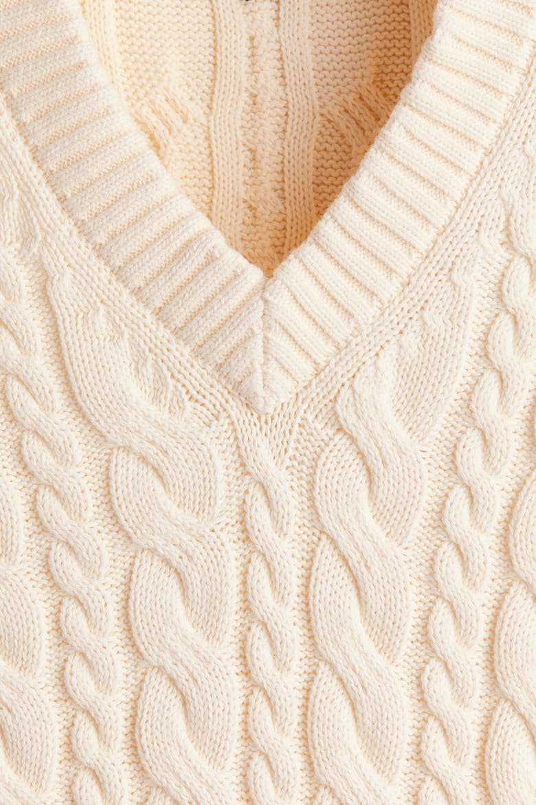 Relaxed-fit Cotton Sweater Vest, Alternate, color, Cream